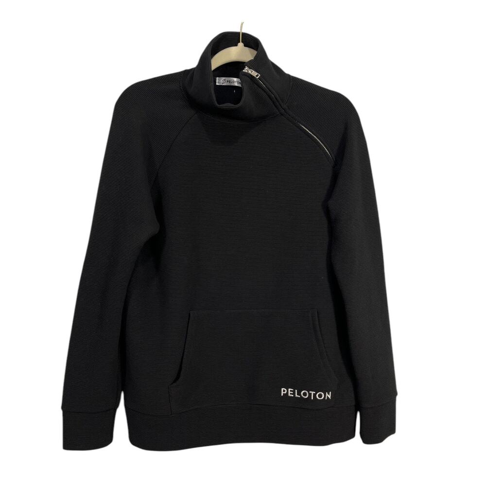 Peloton Ribbed Side Zip Sweatshirt Black